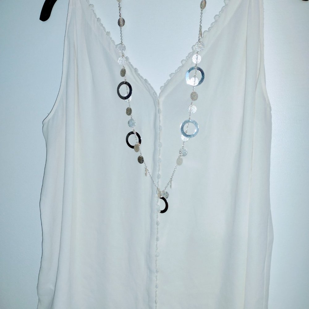 LOFT Blusa Casual Ligera Hombro Descubiertos Beige para Mujer Talla L
